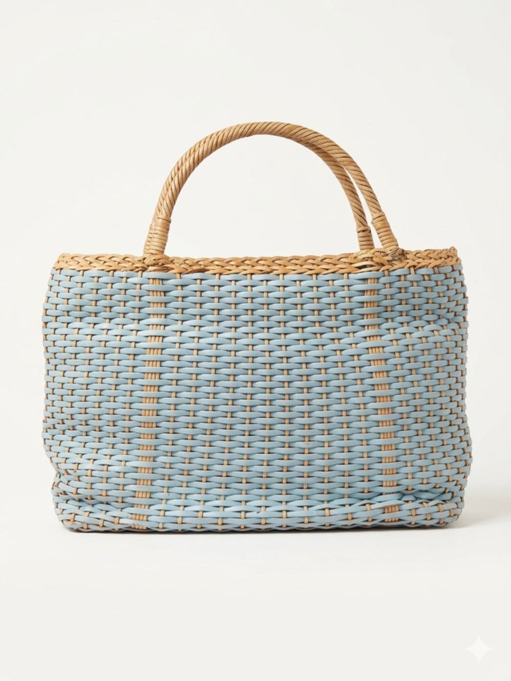 Dooney & Bourke Periwinkle Woven Leather Basketweave Tote Bag - Rare Vintage